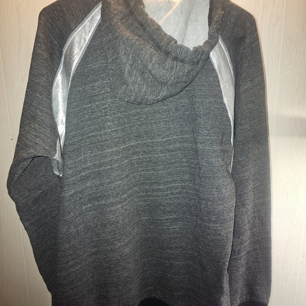 PINK Victoria's Secret Charcoal Hoodie with White Logo - Picture 2 of 4